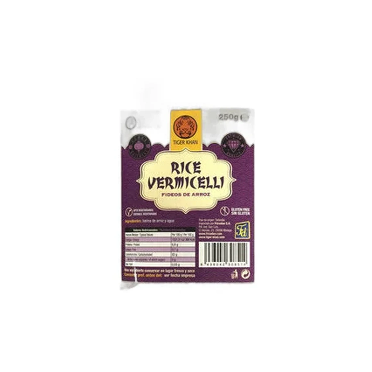 FIDEOS DE ARROZ VERMICELLI 250GR TIGER KHAN