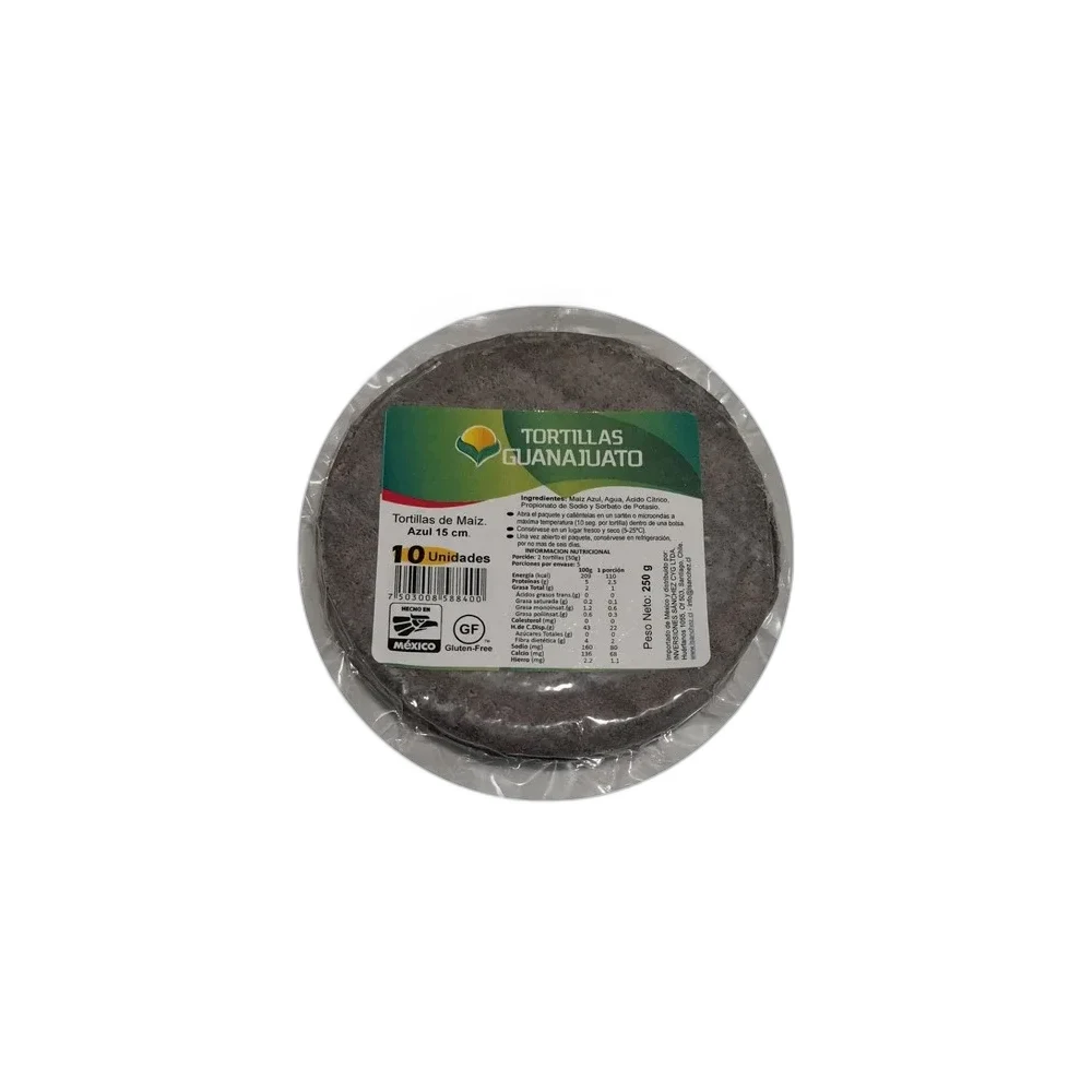 TORTILLA DE MAIZ AZUL 15CM 1KG GUANAJUATO